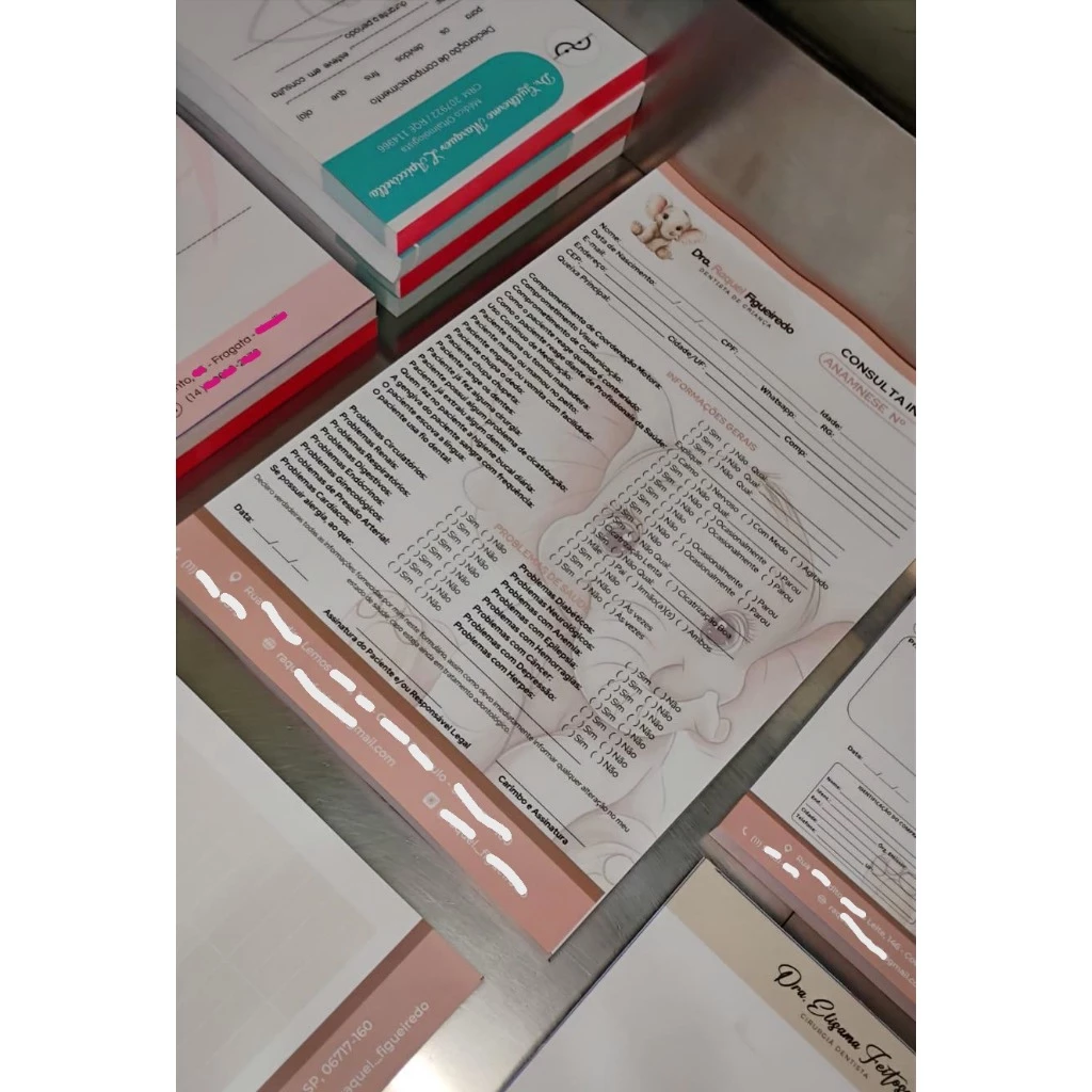 Bloco Ficha de Estética
